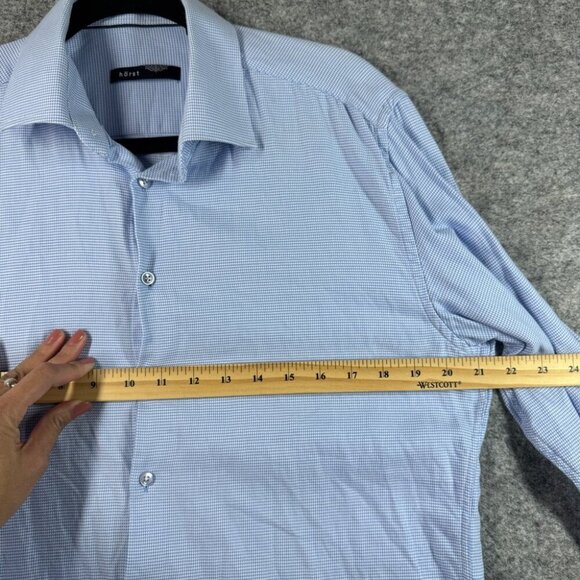 Horst Light Blue Long Sleeve Button Down Shirt 100% Cotton Size 16 - Picture 6 of 15